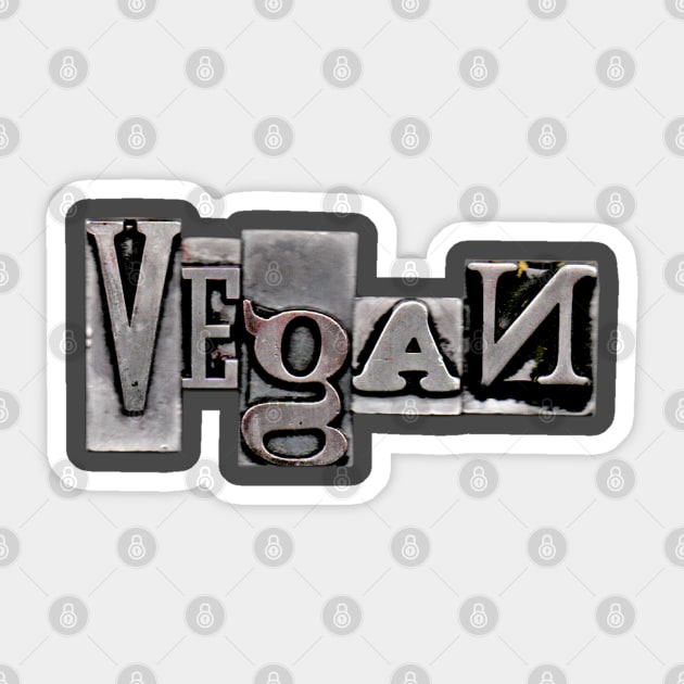 VEGAN Typeset Letters Sticker by VegShop